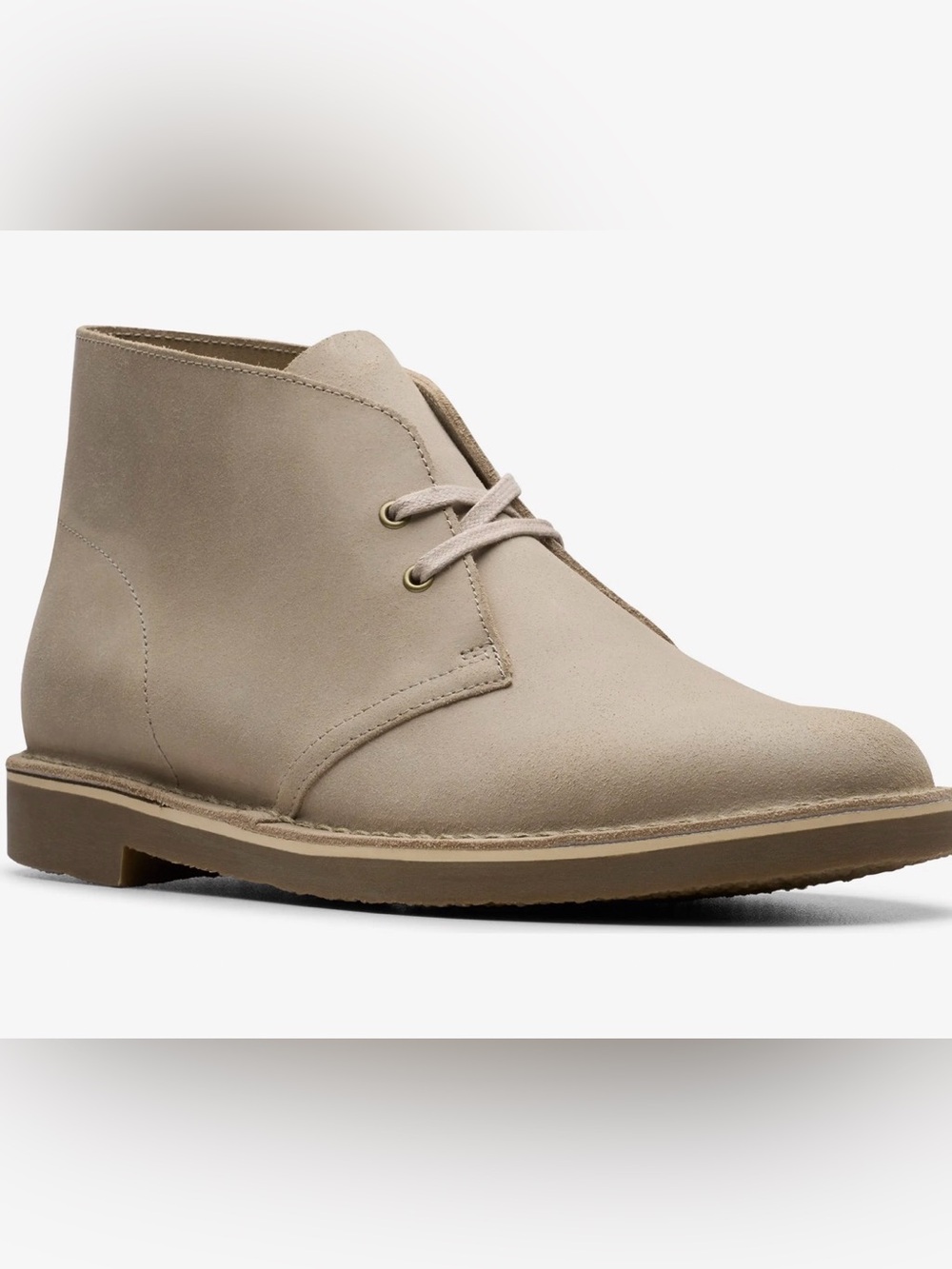 Clarks Mens Shepton -Taupe Distressed- Leather Chukka Boots Shoes 9M
